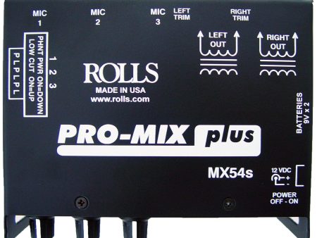 Rolls MX54s Pro Mix Plus 3-Channel Mic Mixer Online Sale