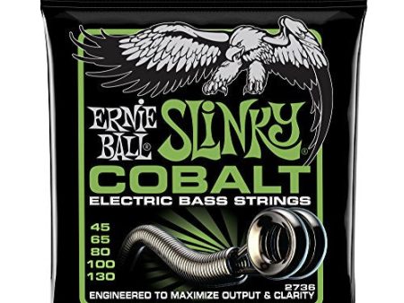 Ernie Ball Cobalt 5-String Regular Slinky Bass Strings, 45-130 Hot on Sale