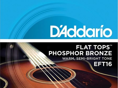 D Addario EFT16 Flat Tops Phosphor Bronze Acoustic Guitar Strings, Light, 12-53 Fashion