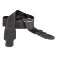 Boss BSH-20-BLK 2  Black Seatbelt with Black Leather Hybrid Guitar Strap Online Hot Sale