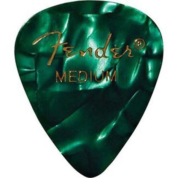 Fender 351 Premium Guitar Picks - Medium Green Moto - 12-Pack Supply