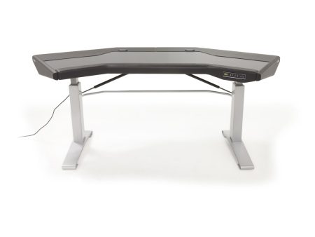 Argosy Halo G Height Adjustable Desk, w Black End Panels, Silver Legs For Cheap