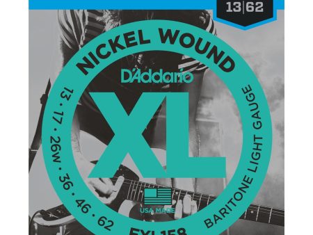 D Addario EXL158 Nickel Wound Electric Guitar Strings, Baritone Light, 13-62 Online Hot Sale