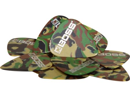 Boss BPK-12-CH Celluloid Pick Heavy CAMO 12-Pack Cheap