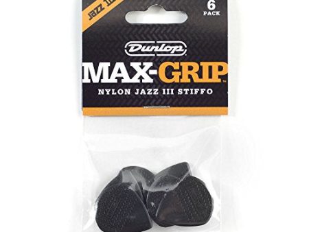 Dunlop 471P3S Max-Grip® Jazz III, Black  Stiffo , 6 Player s Pack on Sale