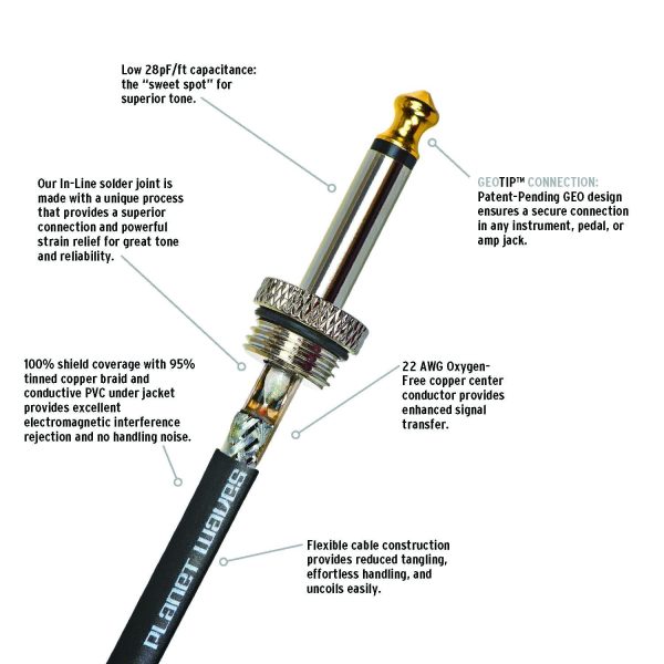 D Addario Kill Switch Instrument Cable, 10 feet Online Hot Sale