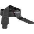 Boss BSH-20-BLK 2  Black Seatbelt with Black Leather Hybrid Guitar Strap Online Hot Sale