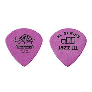 Dunlop 498P1.14 Tortex Jazz III XL, Purple, 1.4mm, 12 Player s Pack Supply