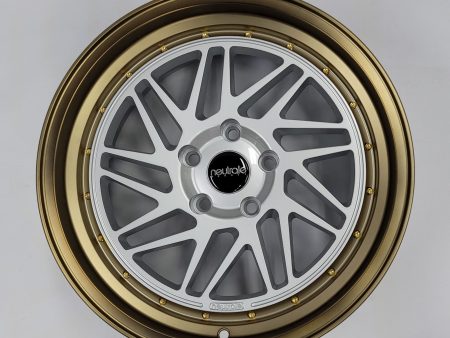 CS9D 17X8 ET. 15 5X114.3 SILVER FACE GOLD LIP Set of 4 Wheels Fashion